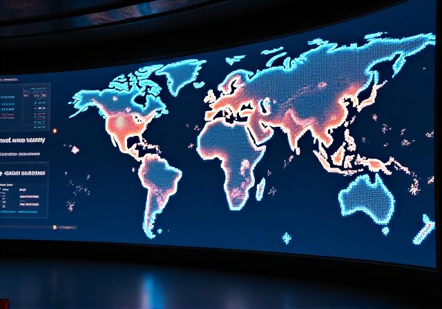 Global logistics map with real-time data overlays